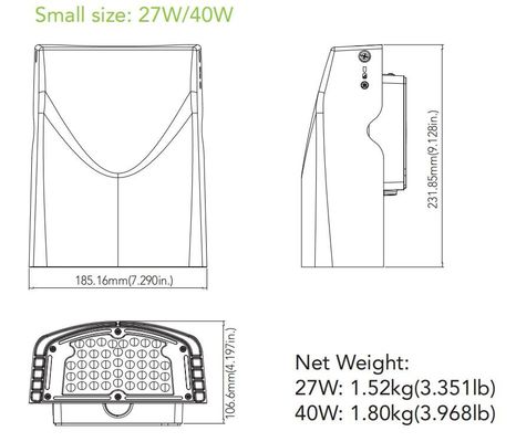 27W 3600LM Wall Pack LED Outdoor Lights 50-100W HPS/HID Equivalent