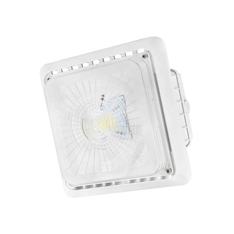 55W Square 7150 Lumens 100V LED Canopy Lights 8.94''×8.94''×4.53''